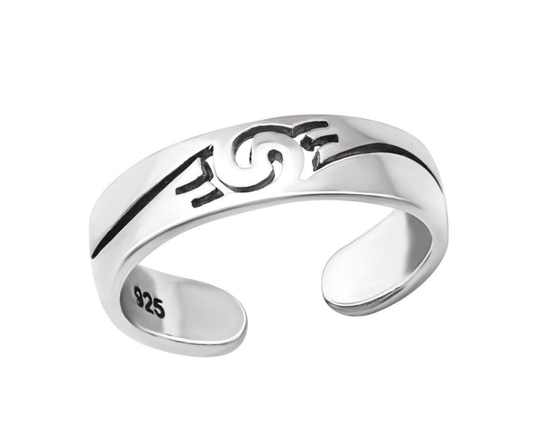 Sterling Silver Wave Adjustable Toe Ring