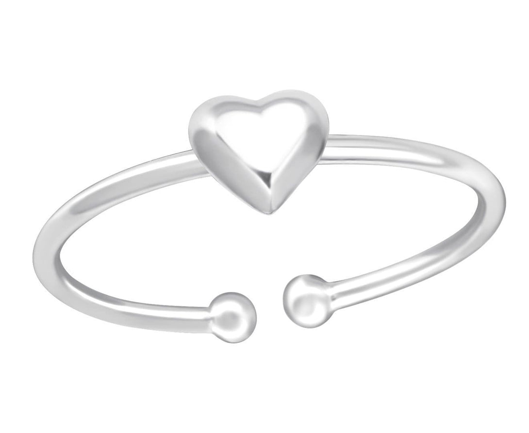 Sterling Silver Heart Adjustable Toe Ring
