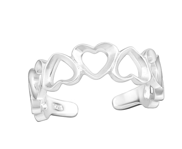 Sterling Silver Heart Adjustable Toe Ring