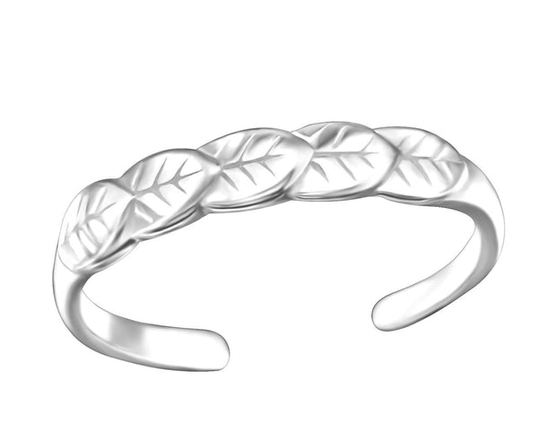 Sterling Silver Leaves Adjustable Toe Ring