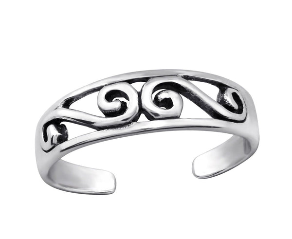 Sterling Silver Patterned Toe Ring