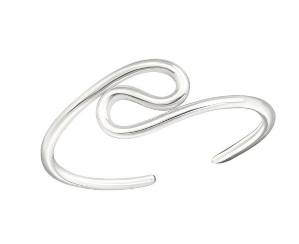 Sterling Silver Wave Toe Ring