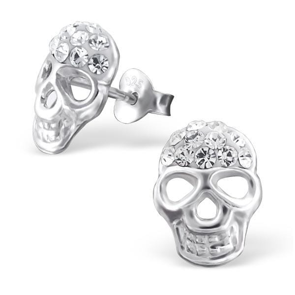 Sterling Silver Skull Earrings