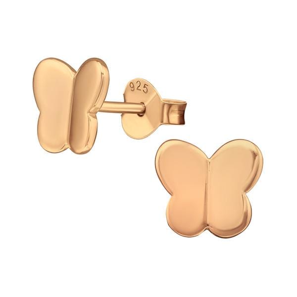 Rose Gold Kids Butterfly Earrings