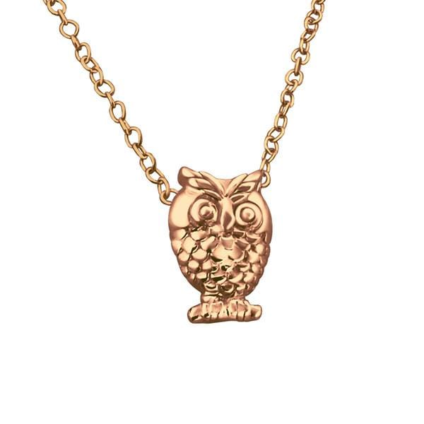 Rose Gold Owl Necklace