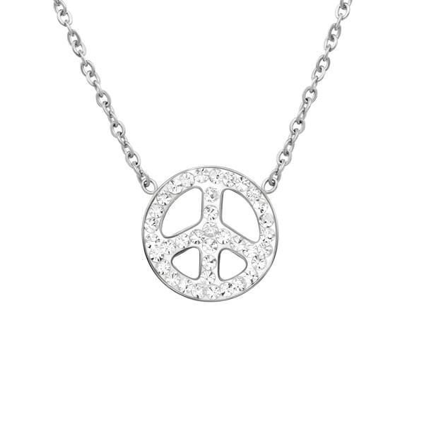 Steel Peace Sign Necklace