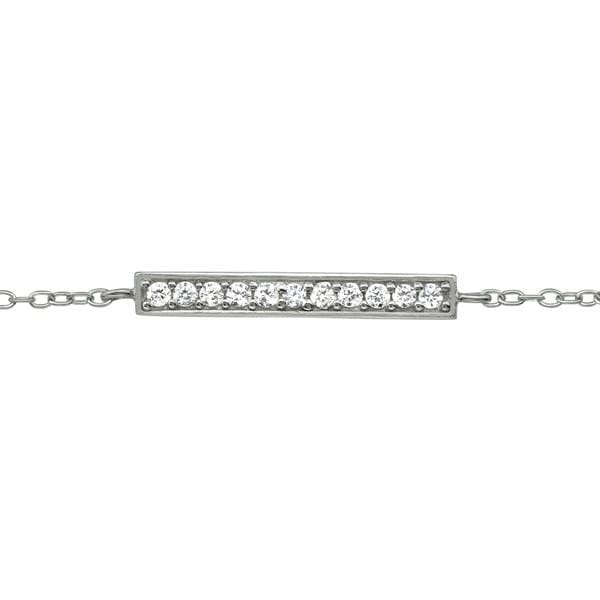 Beautiful Silver Princess Bar Bracelet with Sparkling Cubic Zirconia