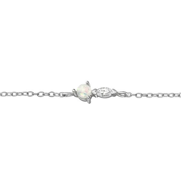 Silver Opal Geometric Bracelet