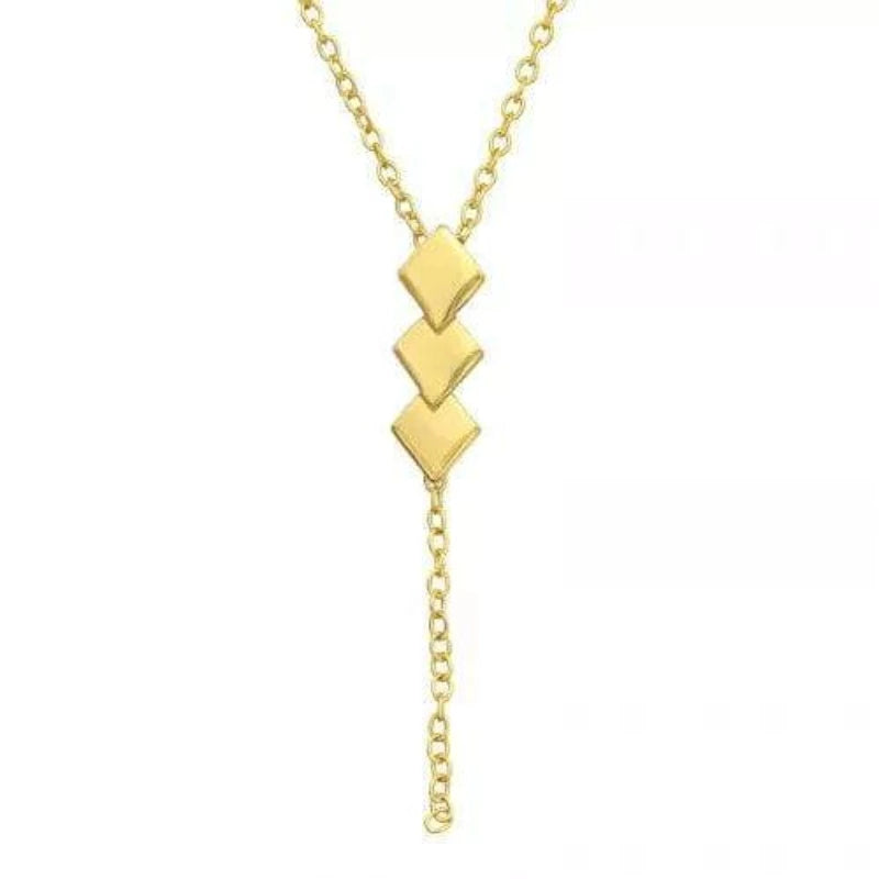 Silver Gold Geometric Necklace