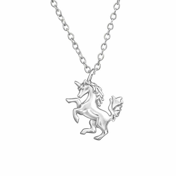 Platinum Silver Unicorn  Necklace for Women