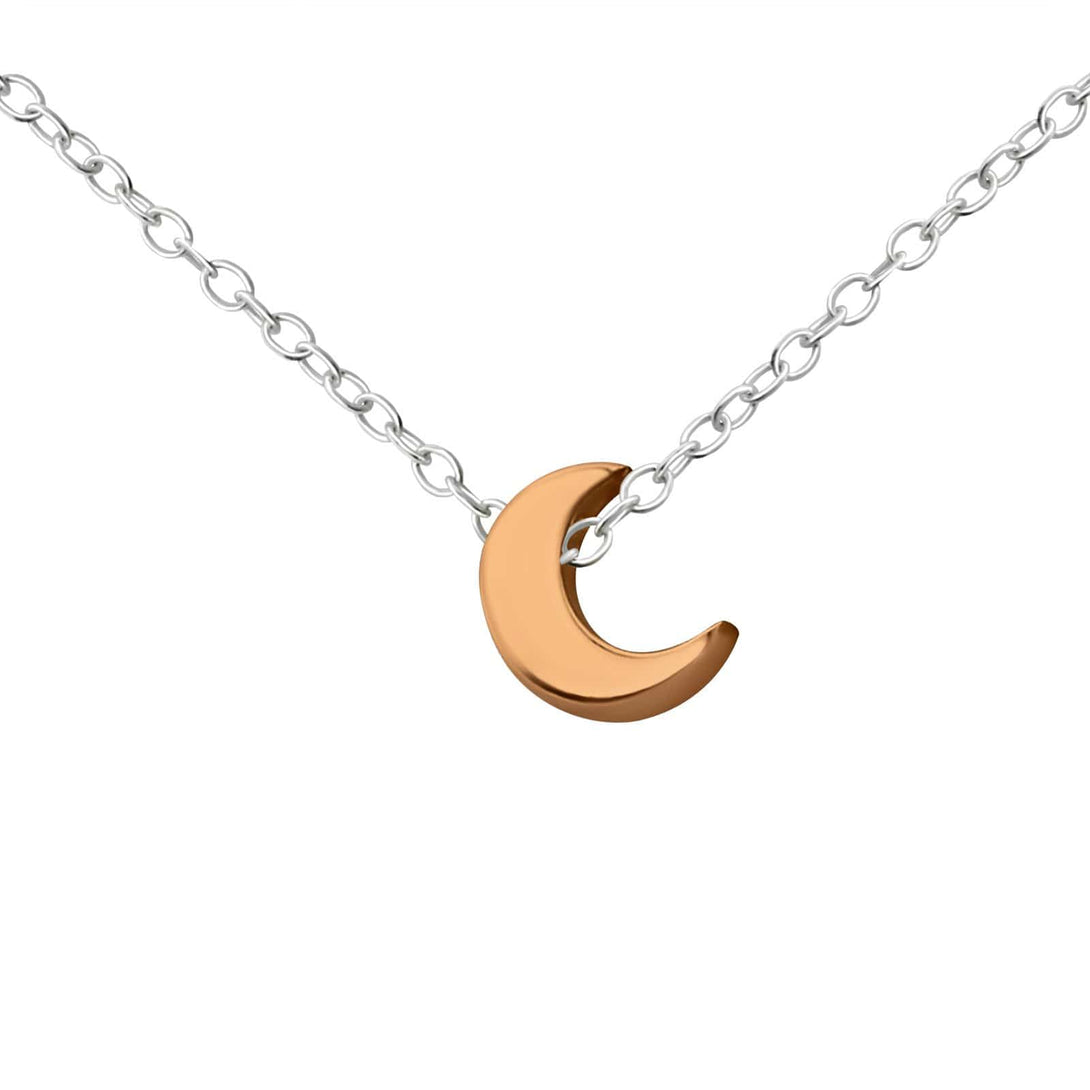 Silver Gold Plated Crescent Necklace