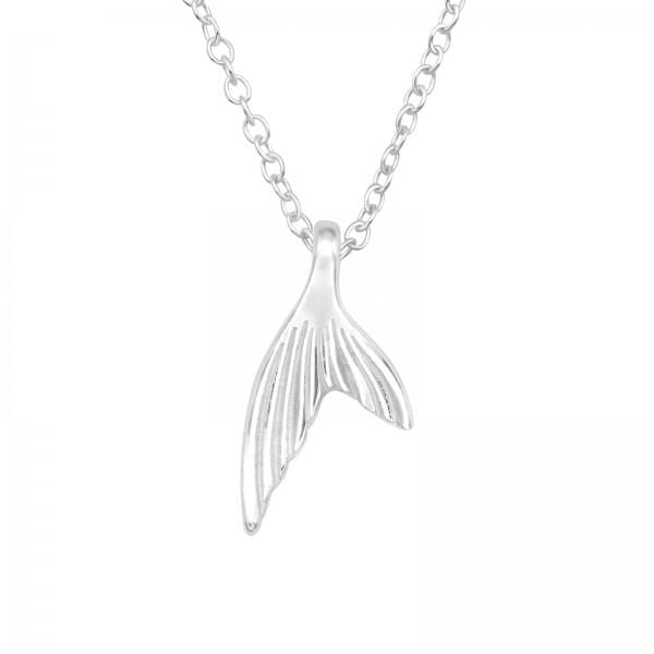 Silver Whale's Tail Necklace