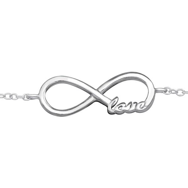 Fine Silver Infinity Love Link Bracelet