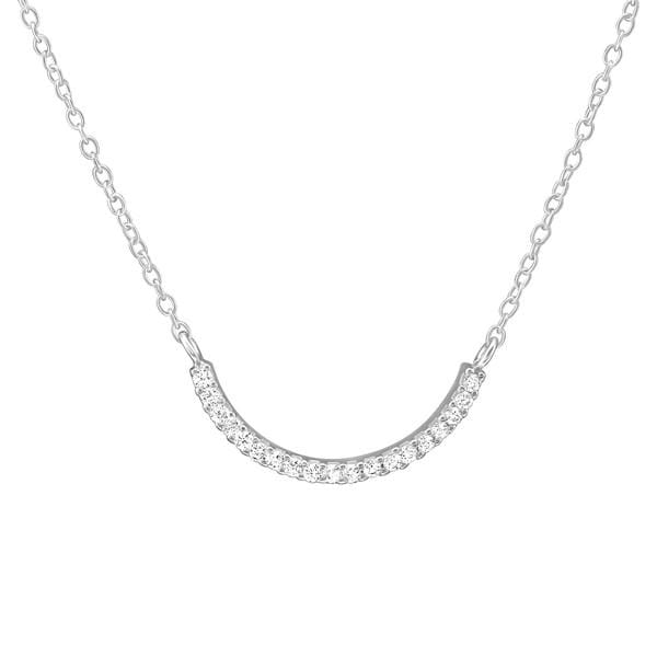 Silver Diamond Look Necklace for Women