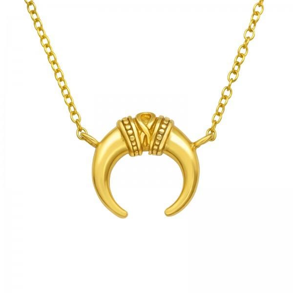 Gold Ivory Pendant Necklace