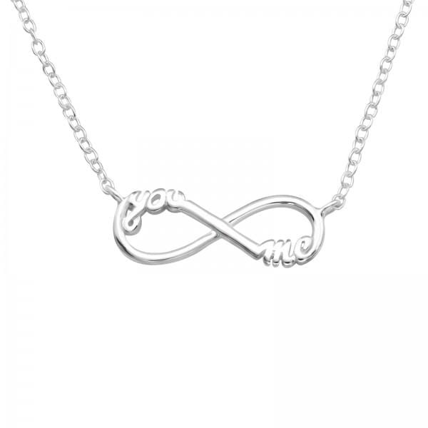 Silver You and Me Infinity  Necklace