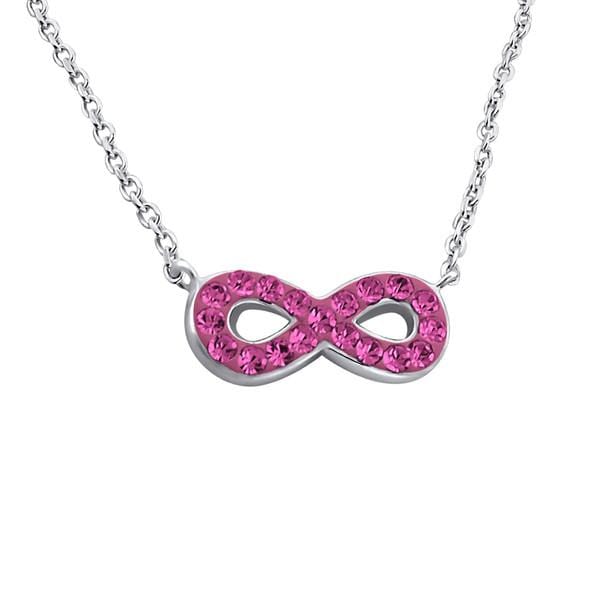 Silver  Rose Infinity   Necklace