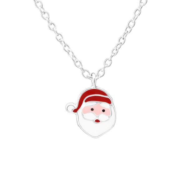 Children's Silver Santa Clause Necklace