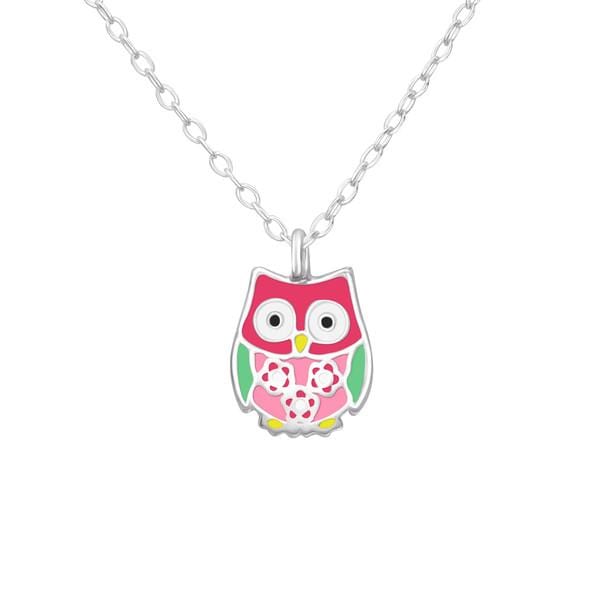 Kids Silver Owl Pendant Necklace