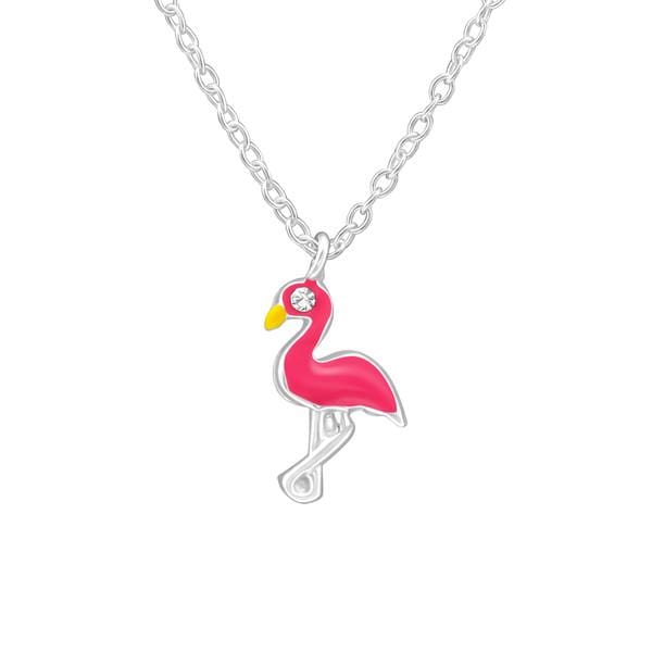 Kids Silver Flamingo Necklace