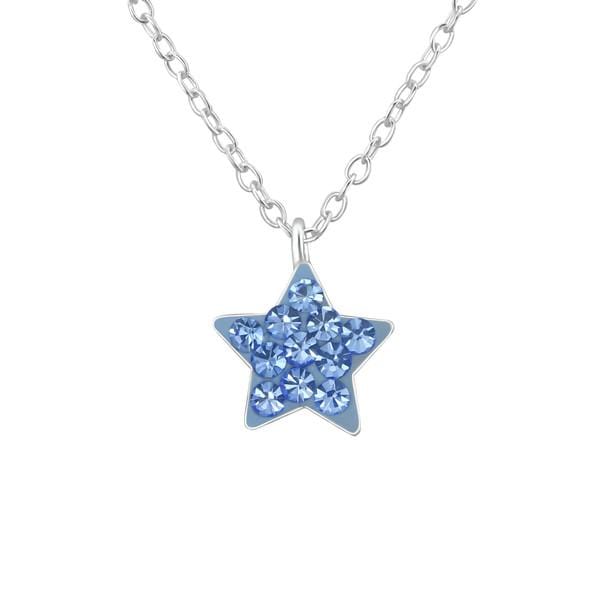Kids Silver Crystal Star Necklace
