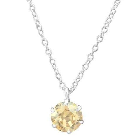 Silver Golden Shadow Round Necklace With Swarovski Crystal