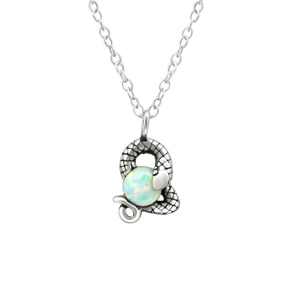 Opal Snake Pendant Necklace