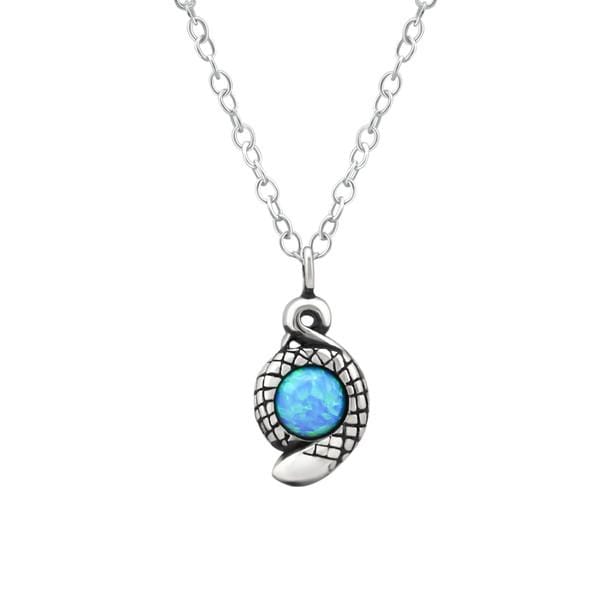 Silver Snake Opal Necklace