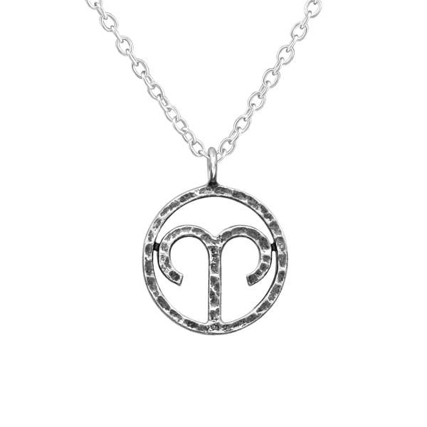Silver Aries Zodiac Sign Necklace