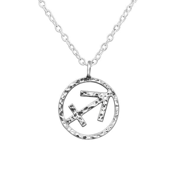 Silver Sagittarius Zodiac Sign Necklace