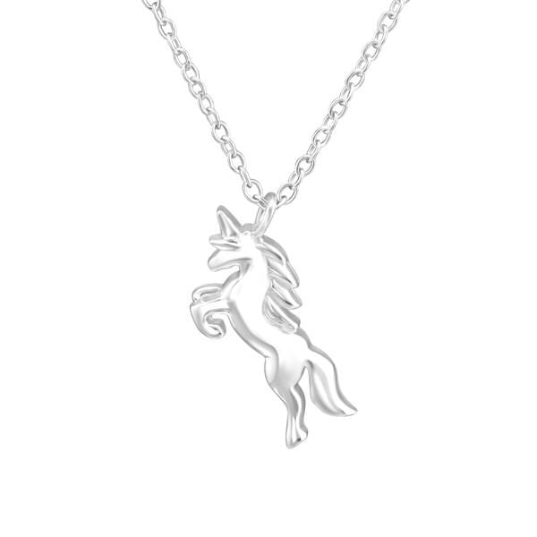 Silver Unicorn Necklace Womens