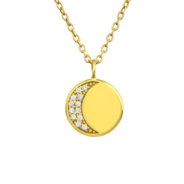 Silver Gold Moon Necklace 