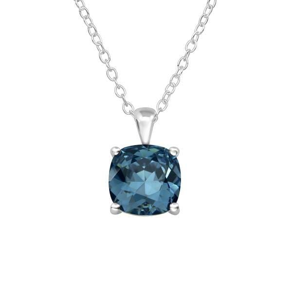 Silver Square  Necklace with Swarovski Crystal
