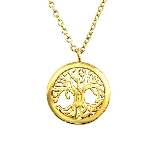 Silver Gold Tree Of Life Necklace