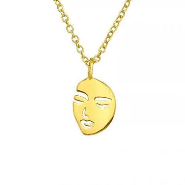 Gold Plated Face Necklace