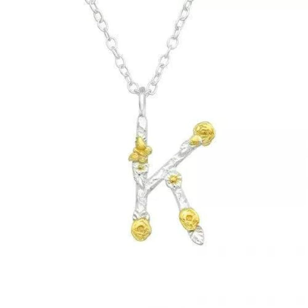 Silver Gold "K" Necklace