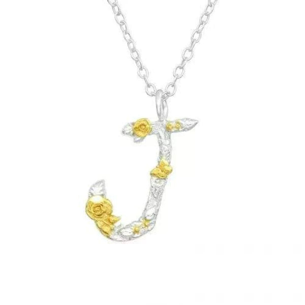 Silver Gold "J" Necklace
