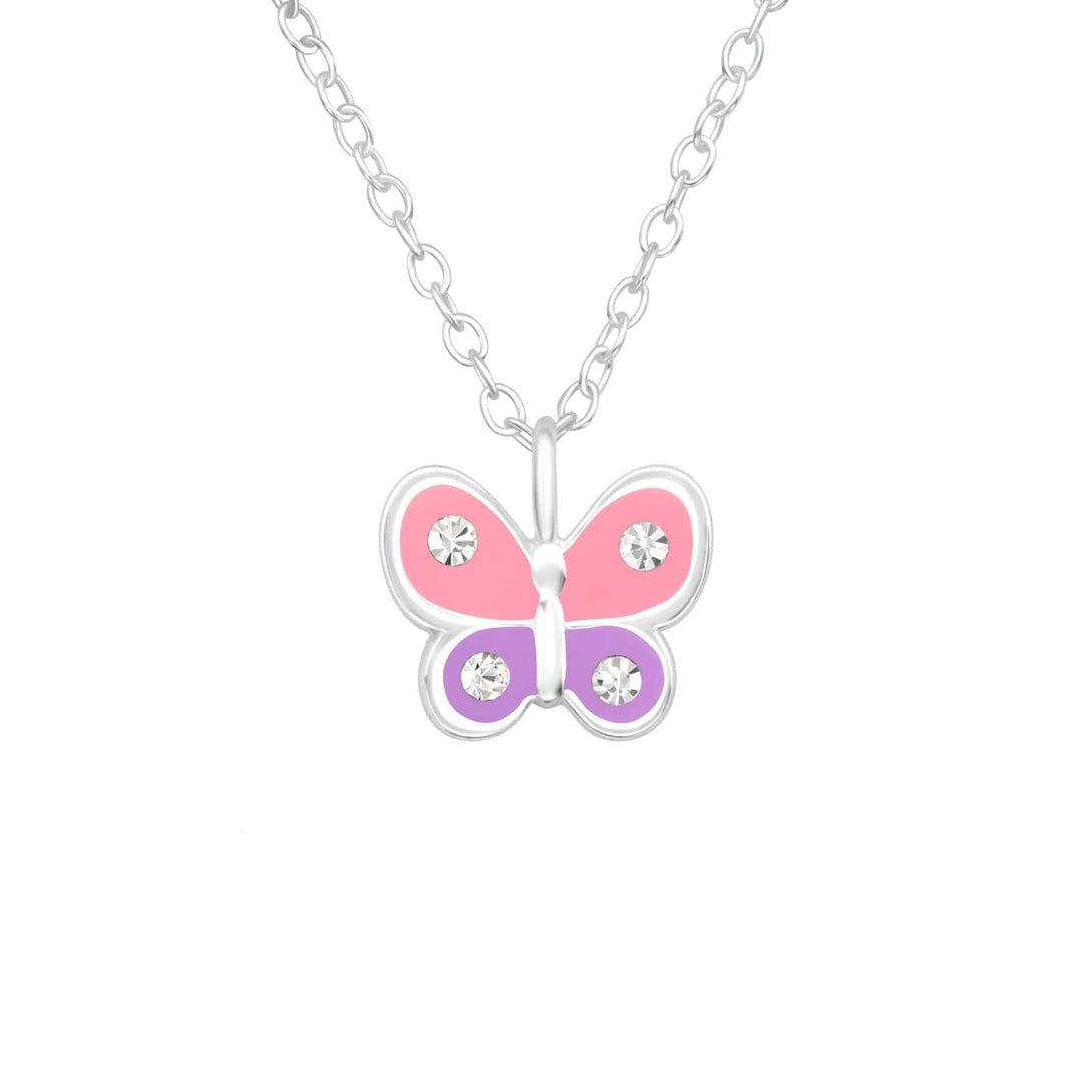 Kids Silver Butterfly Necklace
