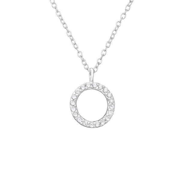 Studded Crystal Circle Necklace