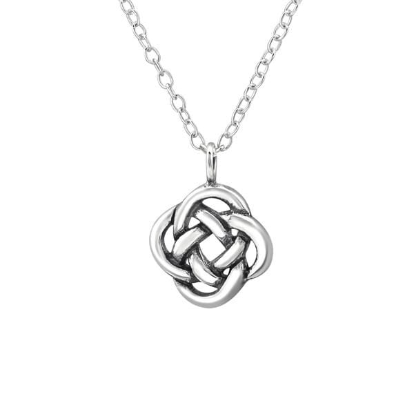 Silver Square Celtic Knot Necklace