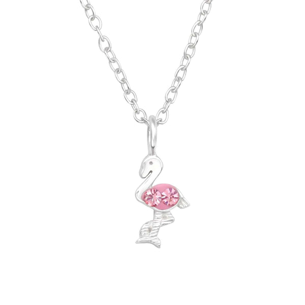 Kids Silver Premium Flamingo Necklace