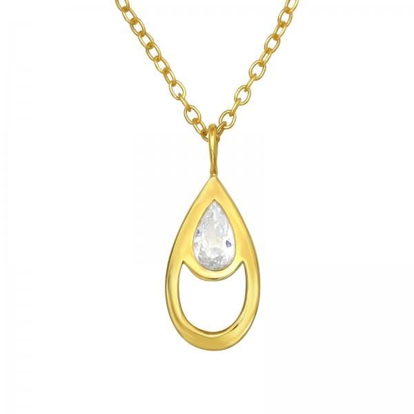 Gold Pear Shaped Necklace