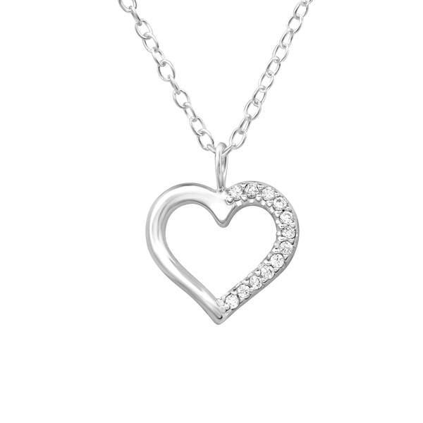 Crystal Studded Heart Necklace