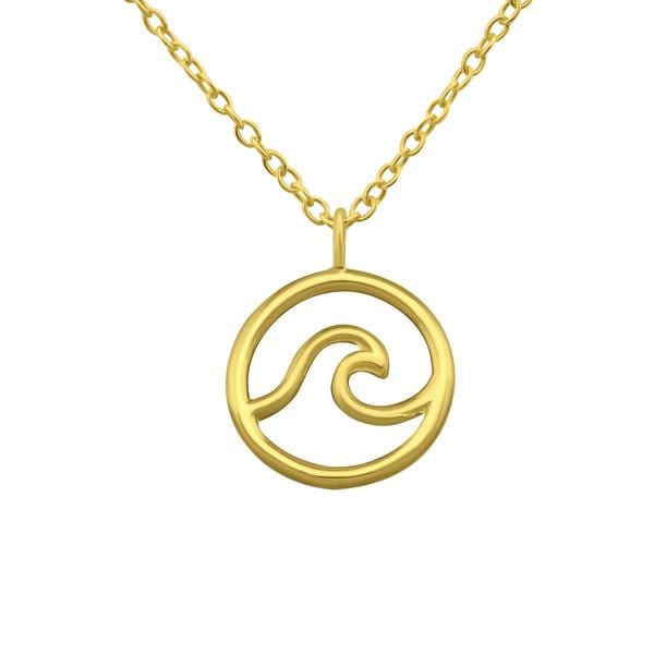 Silver Gold Wave  Necklace