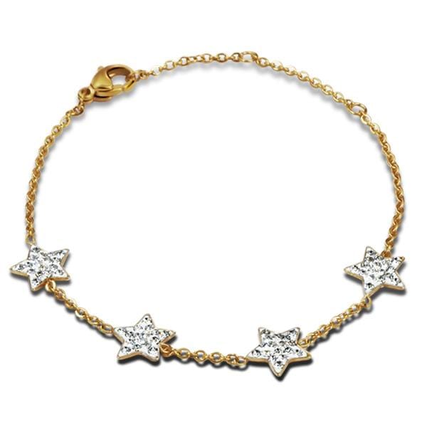 Women Gold Steel Crystal Star Bracelet