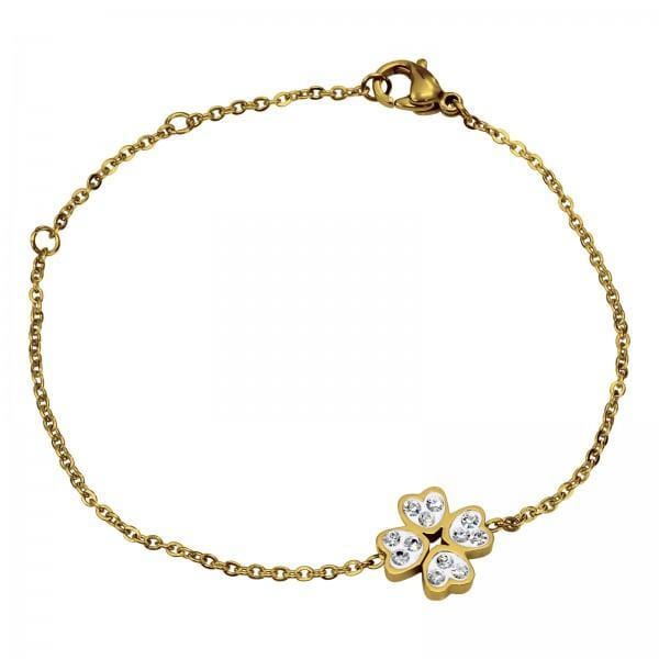 Women Gold Steel Flower Bracelet