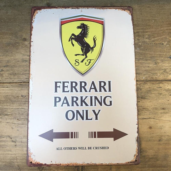 Ferrari Parking Tin Sign Poster