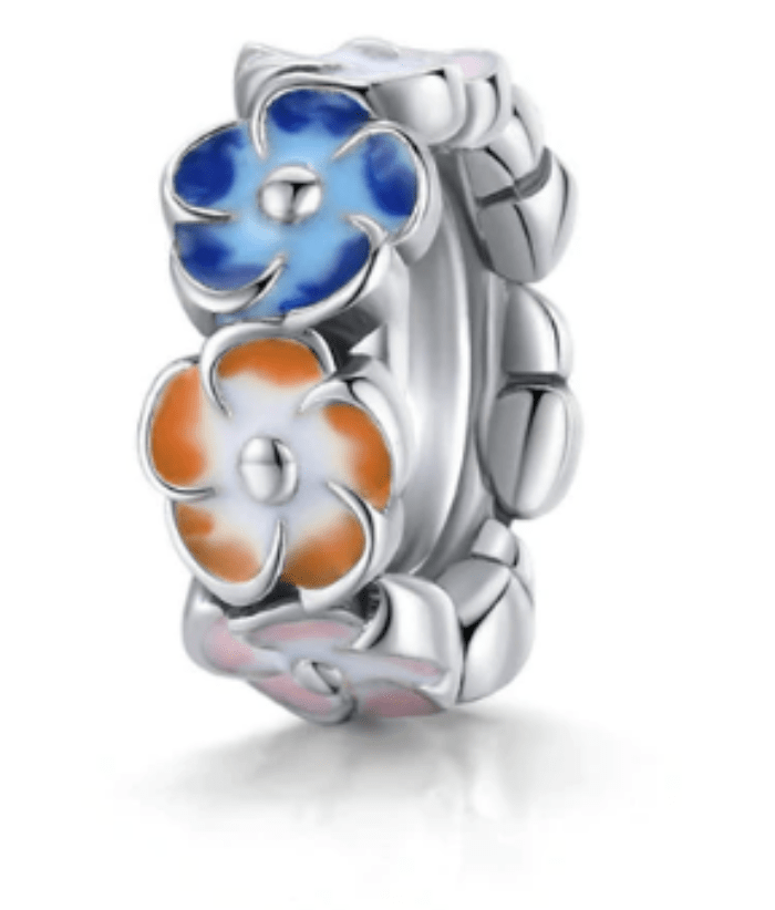 Flower Silver Charm for Bracelets