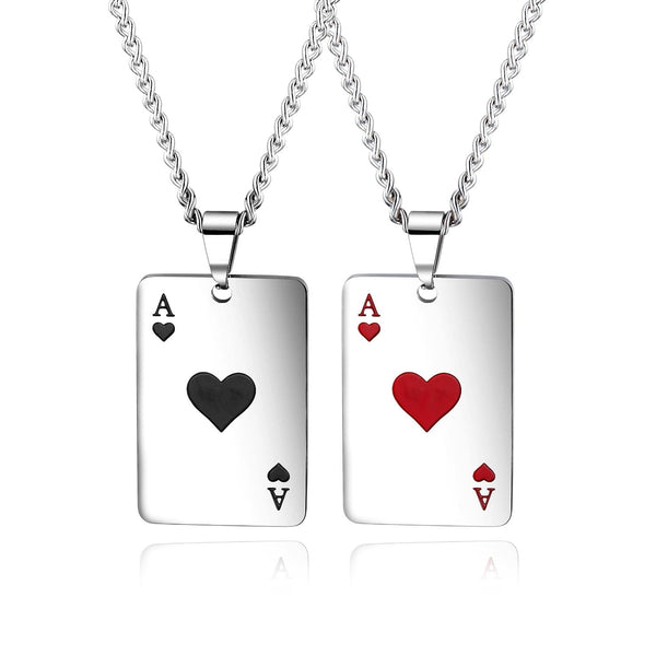 Stainless Steel Ace Card Necklace