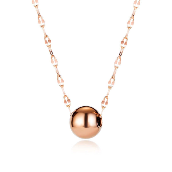 Stainless Steel Rose Gold Bead Necklace